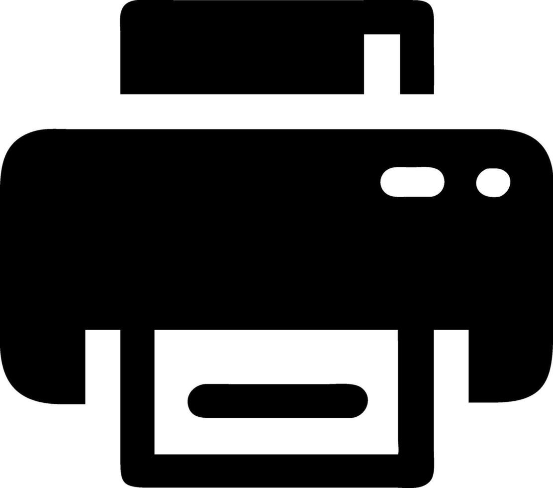 Monochrome Printer Icon Illustration vector