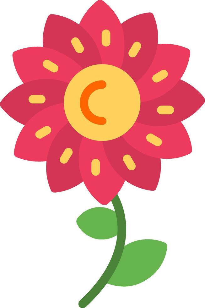 A flower with the letter c on it vector