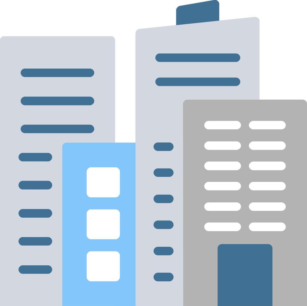 A city skyline with buildings and a blue sky vector