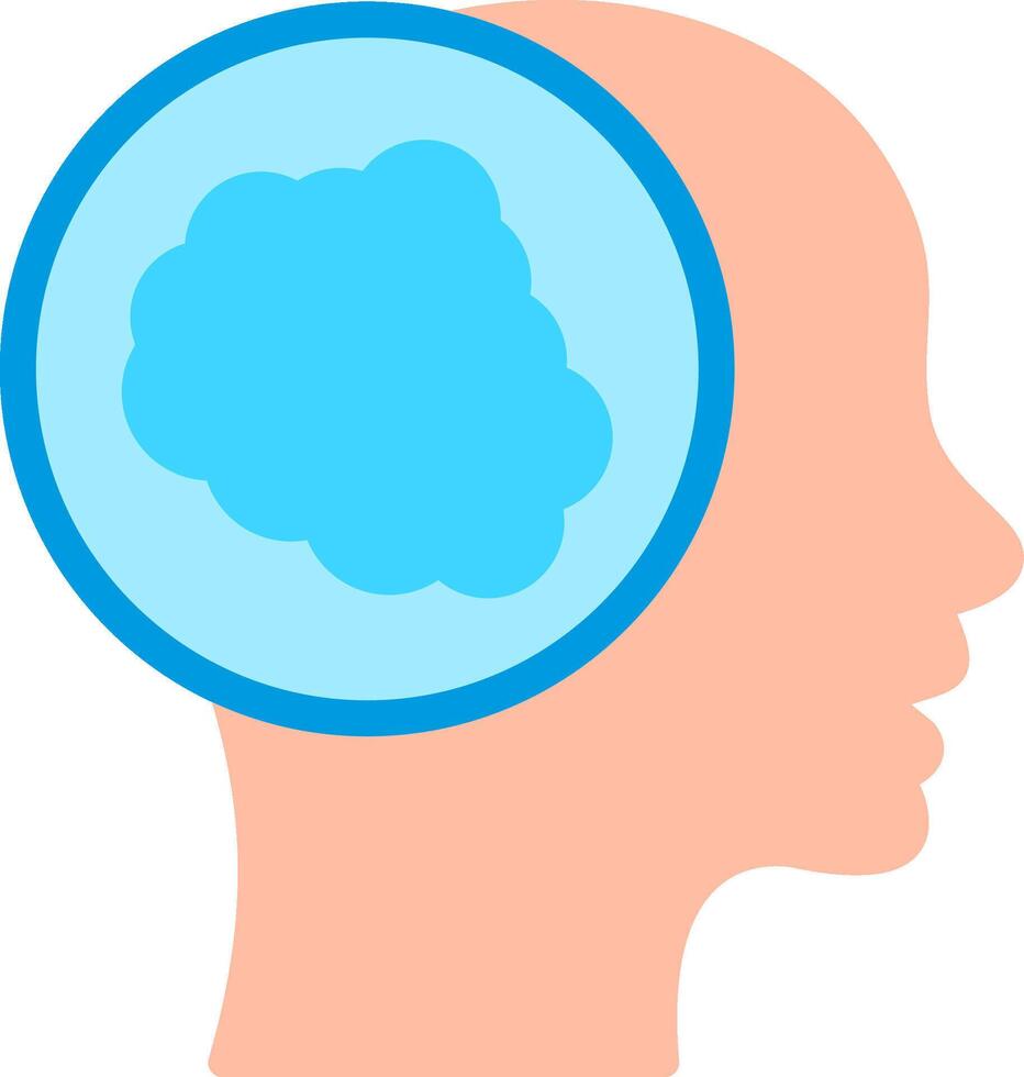 A person's head with a cloud in the middle vector