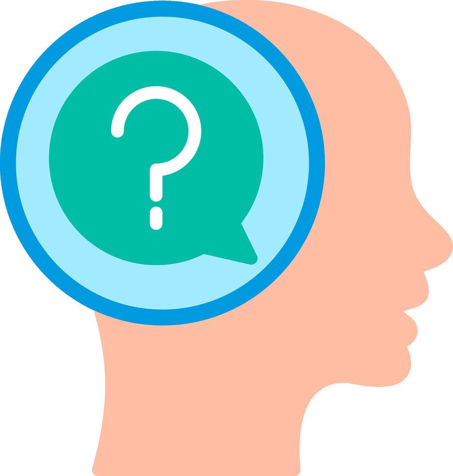 A person's head with a question mark icon vector