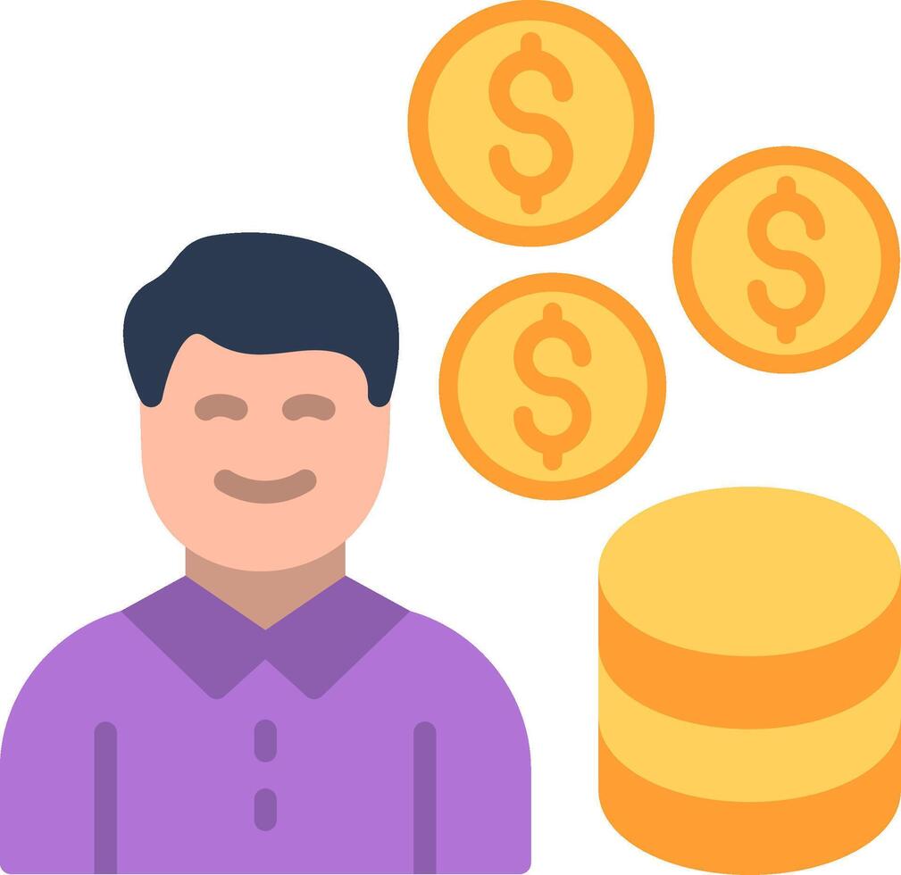 Man with money icon vector