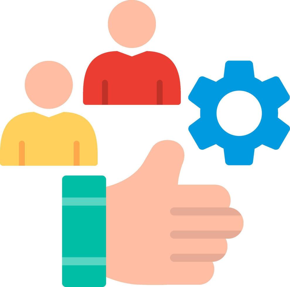 A hand with a thumbs up and a group of people vector