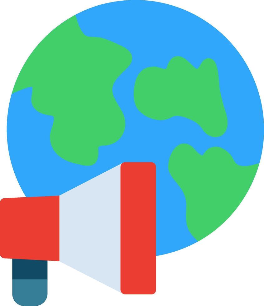 Earth globe megaphone icon vector