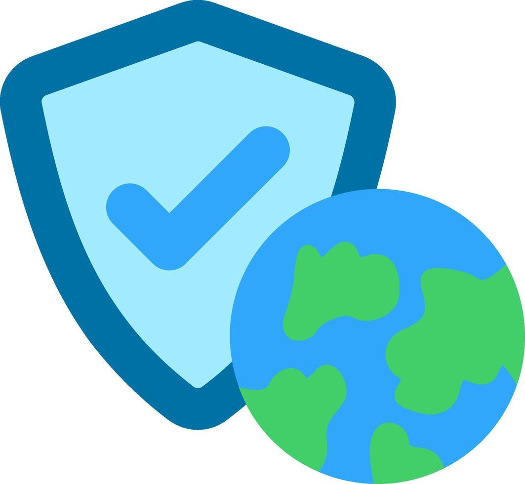 The globe and the shield icon vector