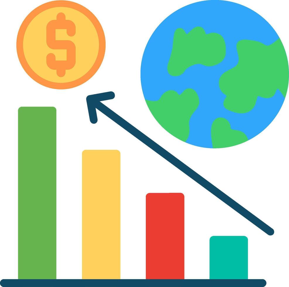 Global finance icon vector