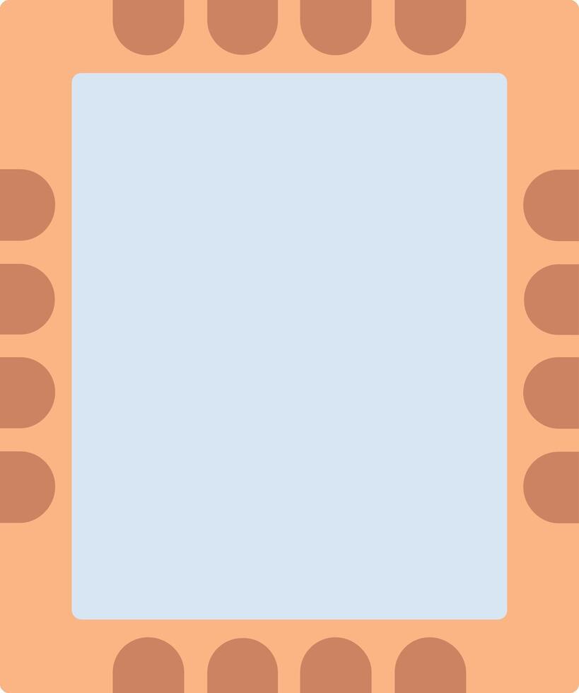 An orange square with a blue border vector