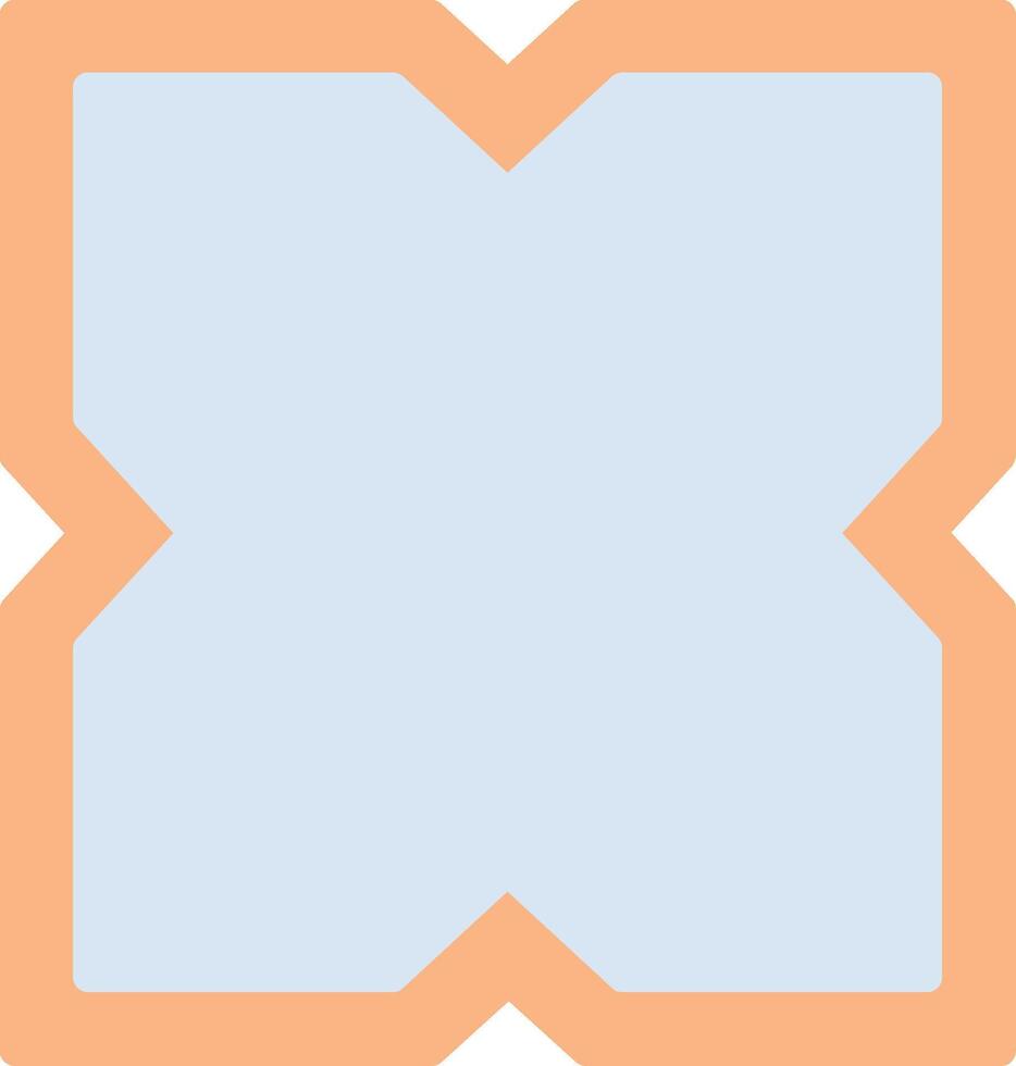 A blue and orange square with a white border vector
