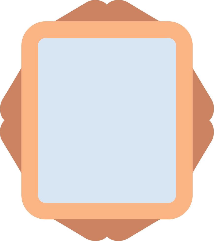 An orange square frame with a blue border vector