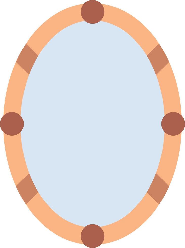 A circular mirror with a blue and brown border vector