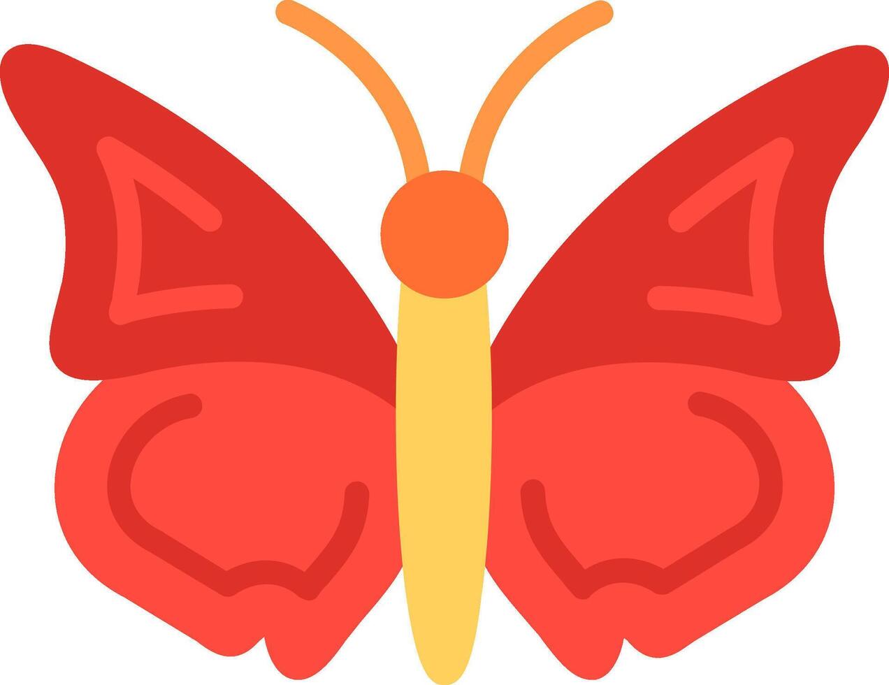 A red butterfly with yellow wings vector