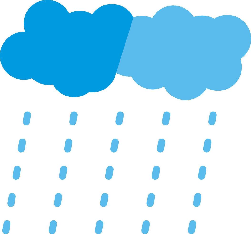 Two blue clouds with rain falling from them vector