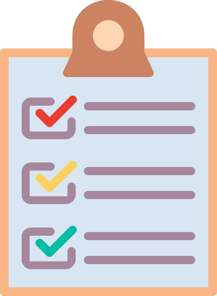 A checklist with check marks on it vector