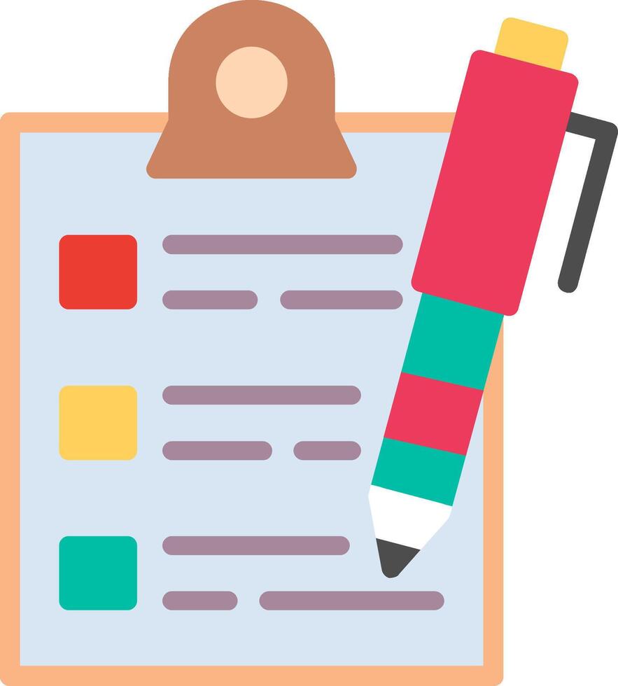 Clipboard with pen and checklists vector