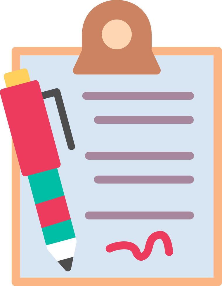 Clipboard with pen and paper vector