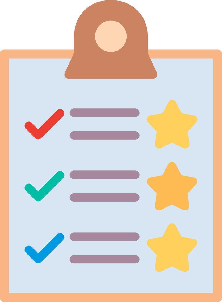 A clipboard with five stars and a check mark vector
