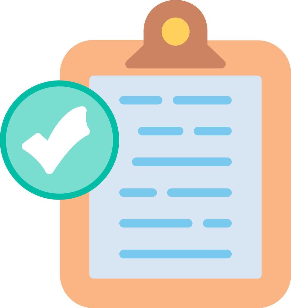 Clipboard with check mark and paper vector