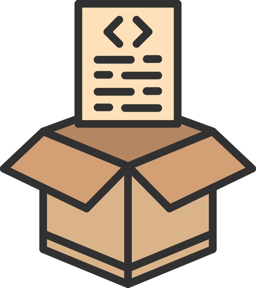 A box with a paper document inside on a white background vector