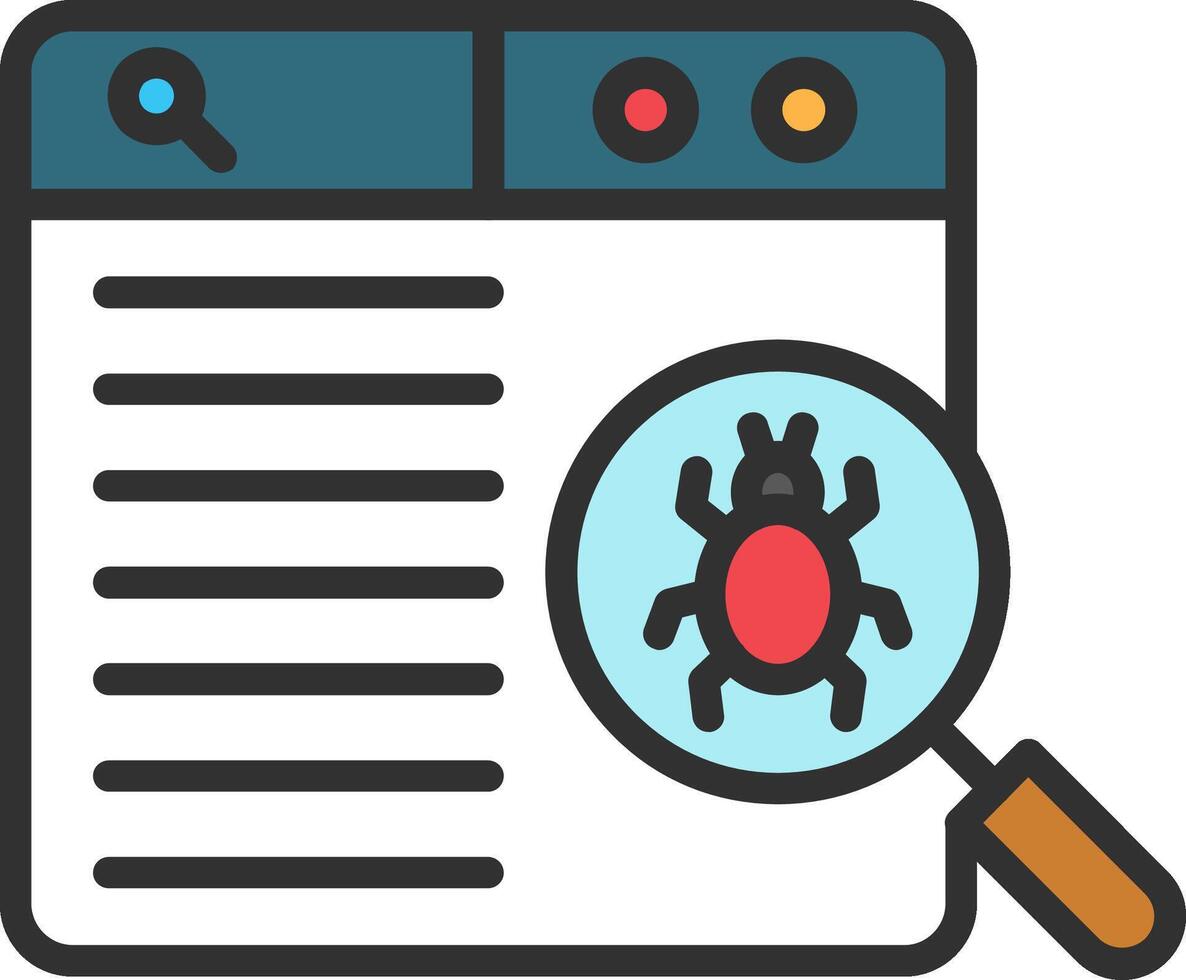 Magnifying bug icon illustration vector