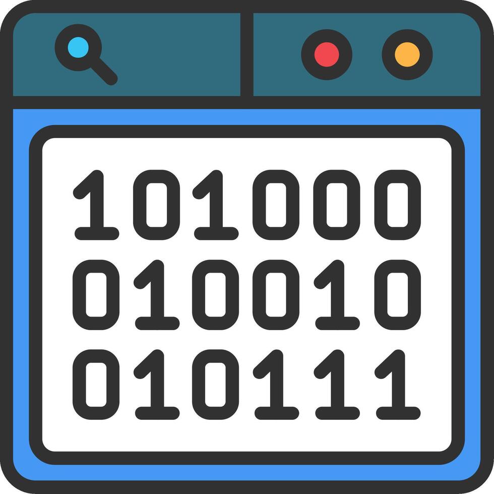 A computer screen with binary numbers vector