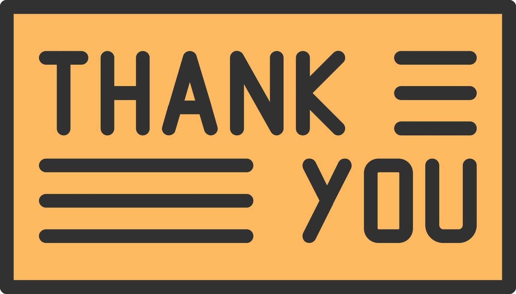 Thank you note icon vector