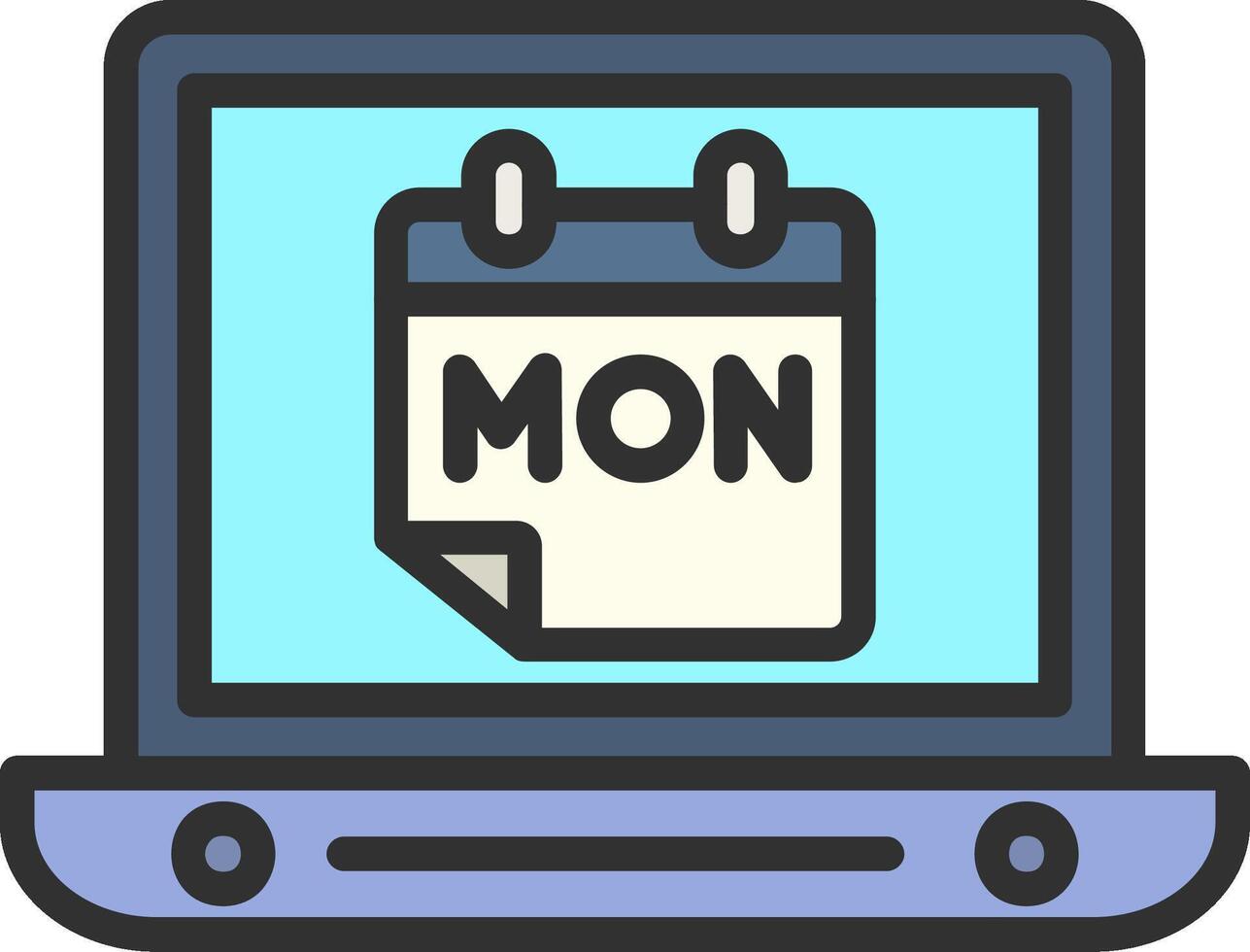 A laptop with the word month on it vector
