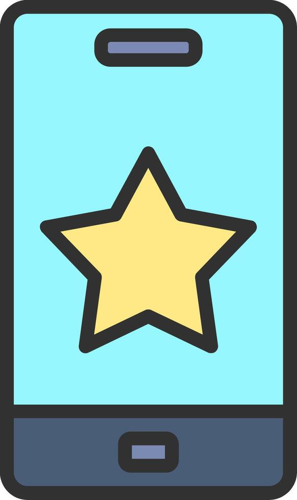 A star icon on a smartphone screen vector
