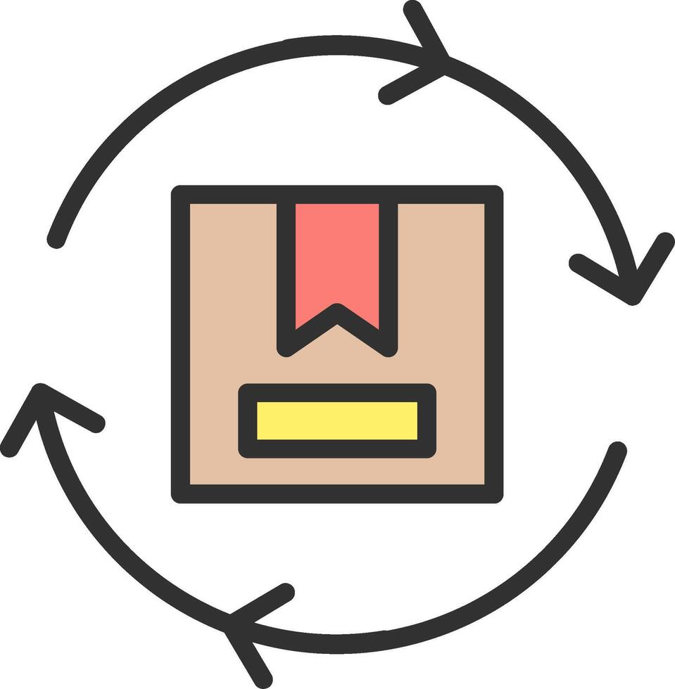 A box with a red ribbon on it is surrounded by arrows vector