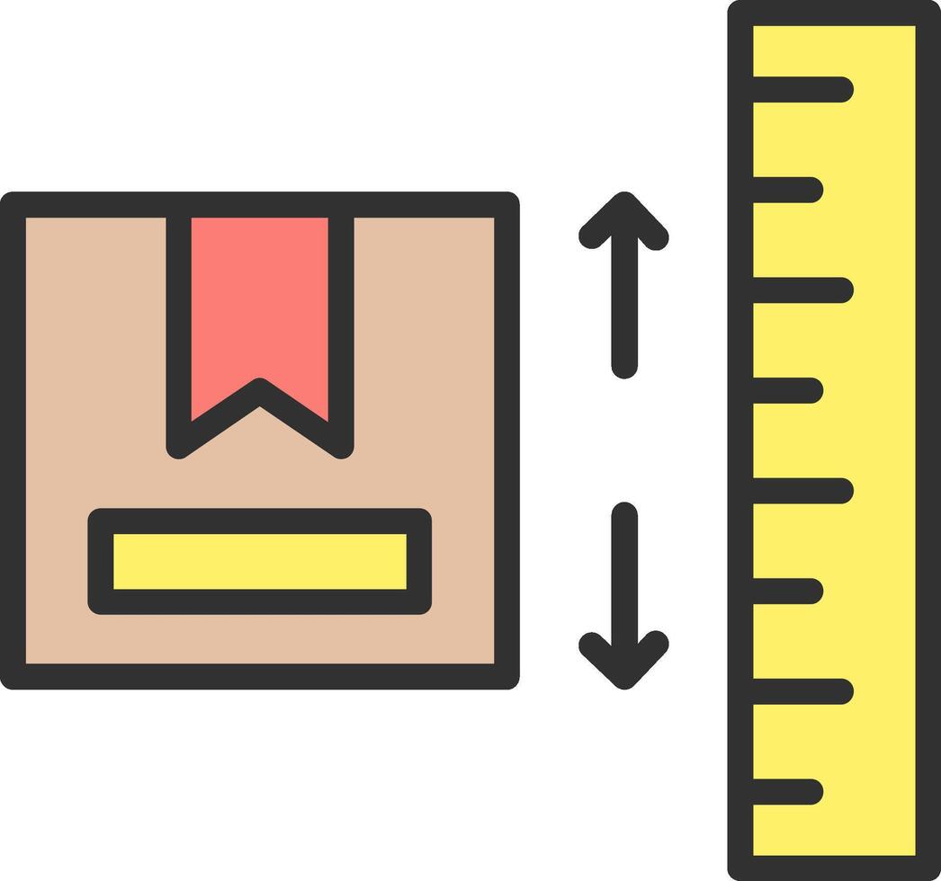 A box with a ruler and a ruler next to it vector