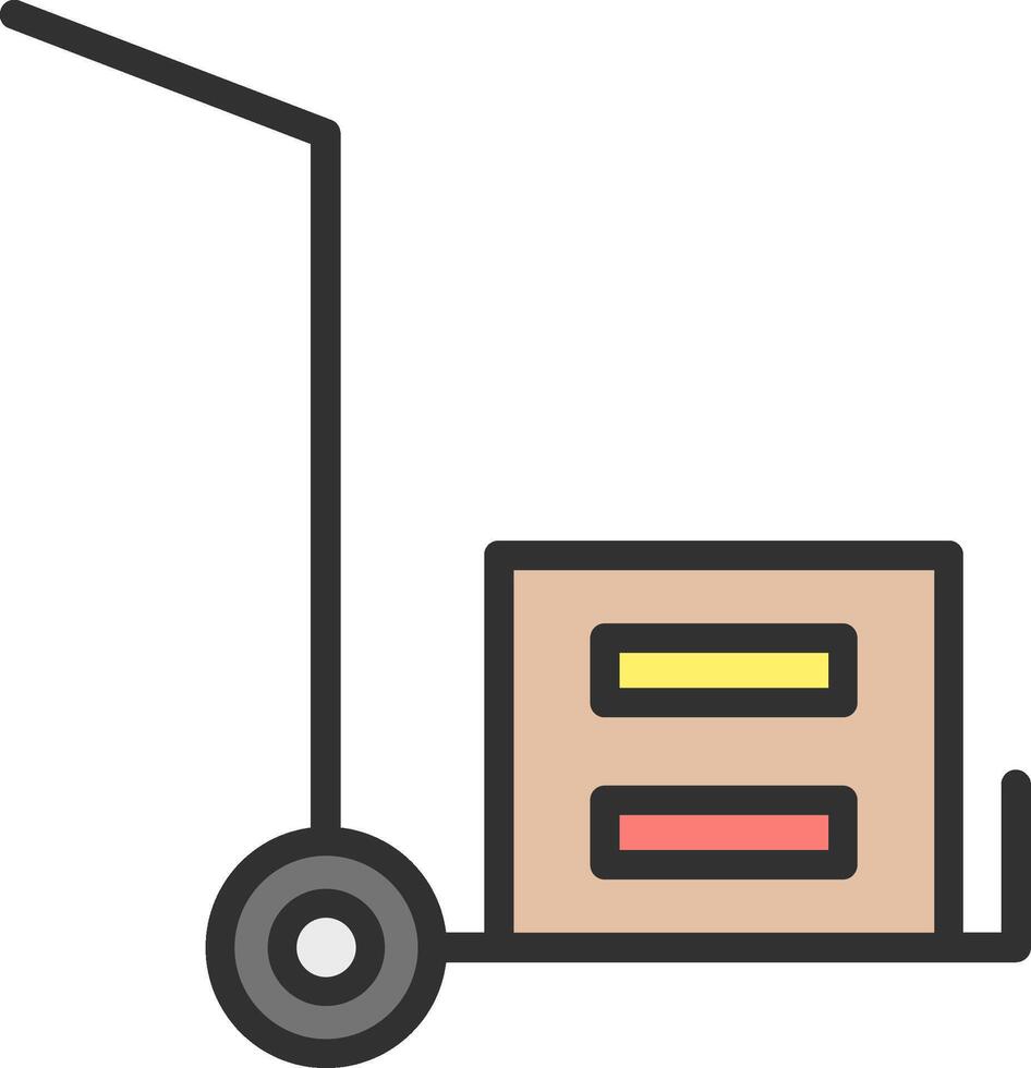 A hand truck with a box on it vector