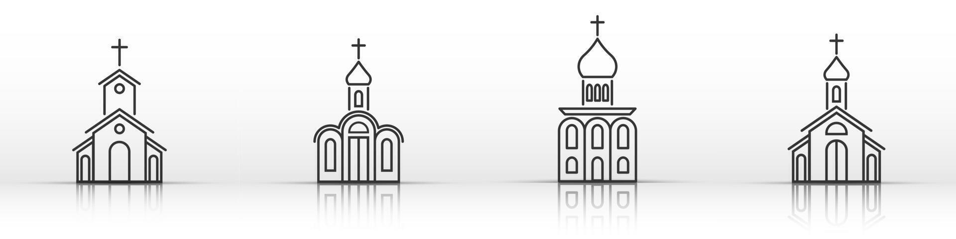 Collection of church buildings vector