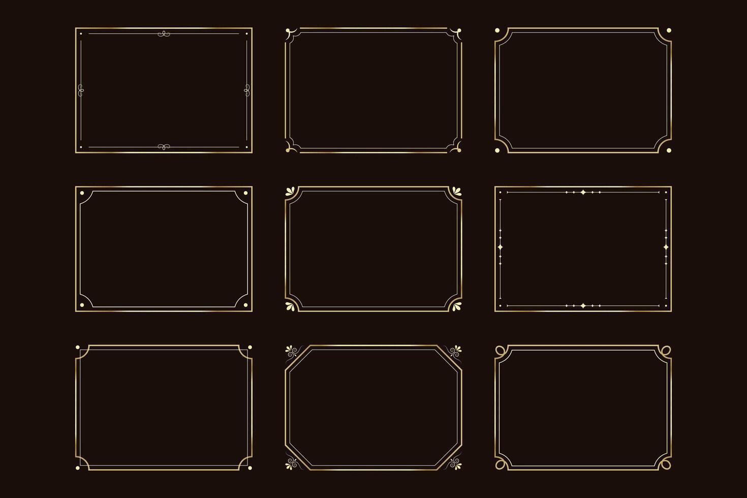 Vintage Rectangle Frames Collection vector