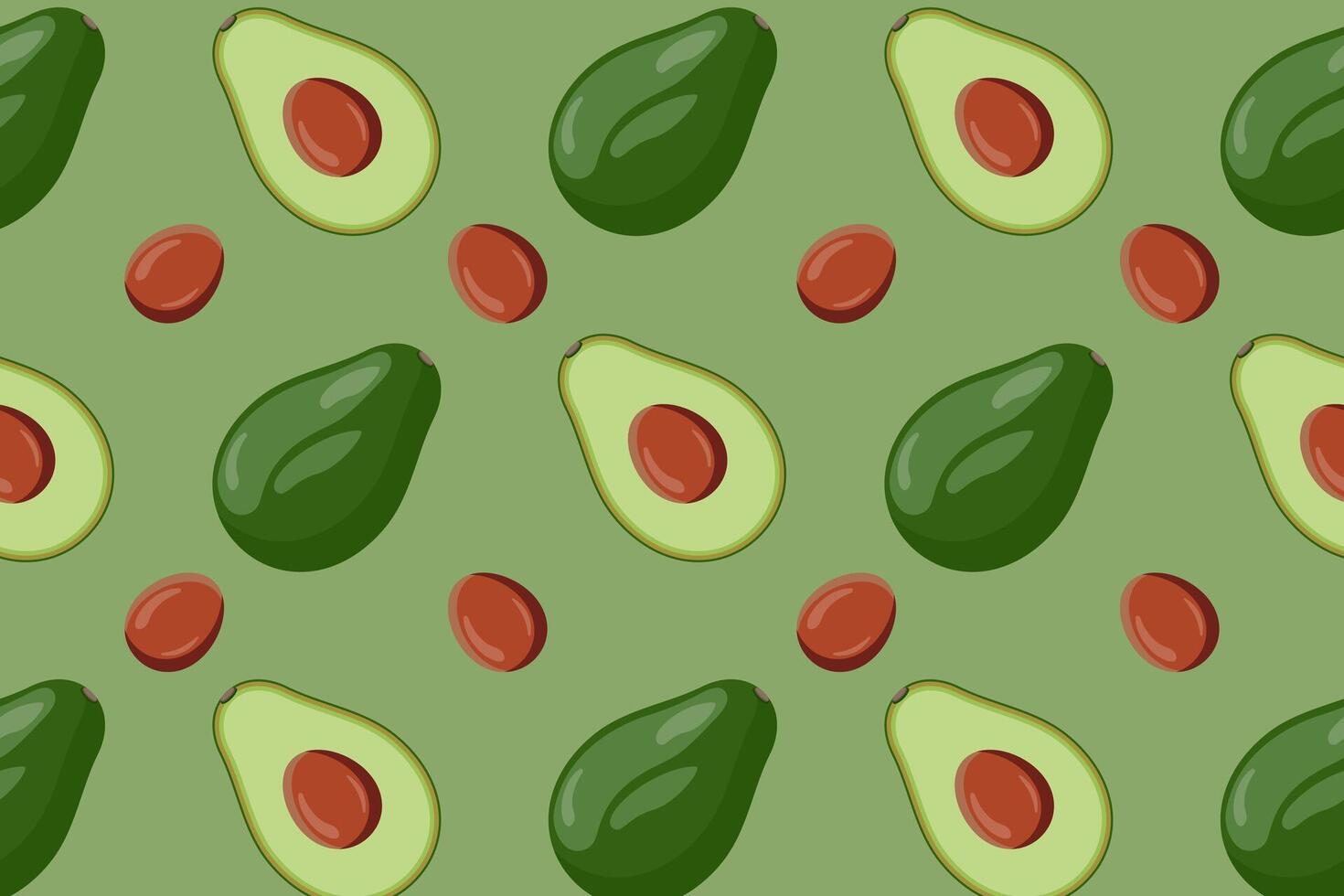 Seamless pattern with avocado vector