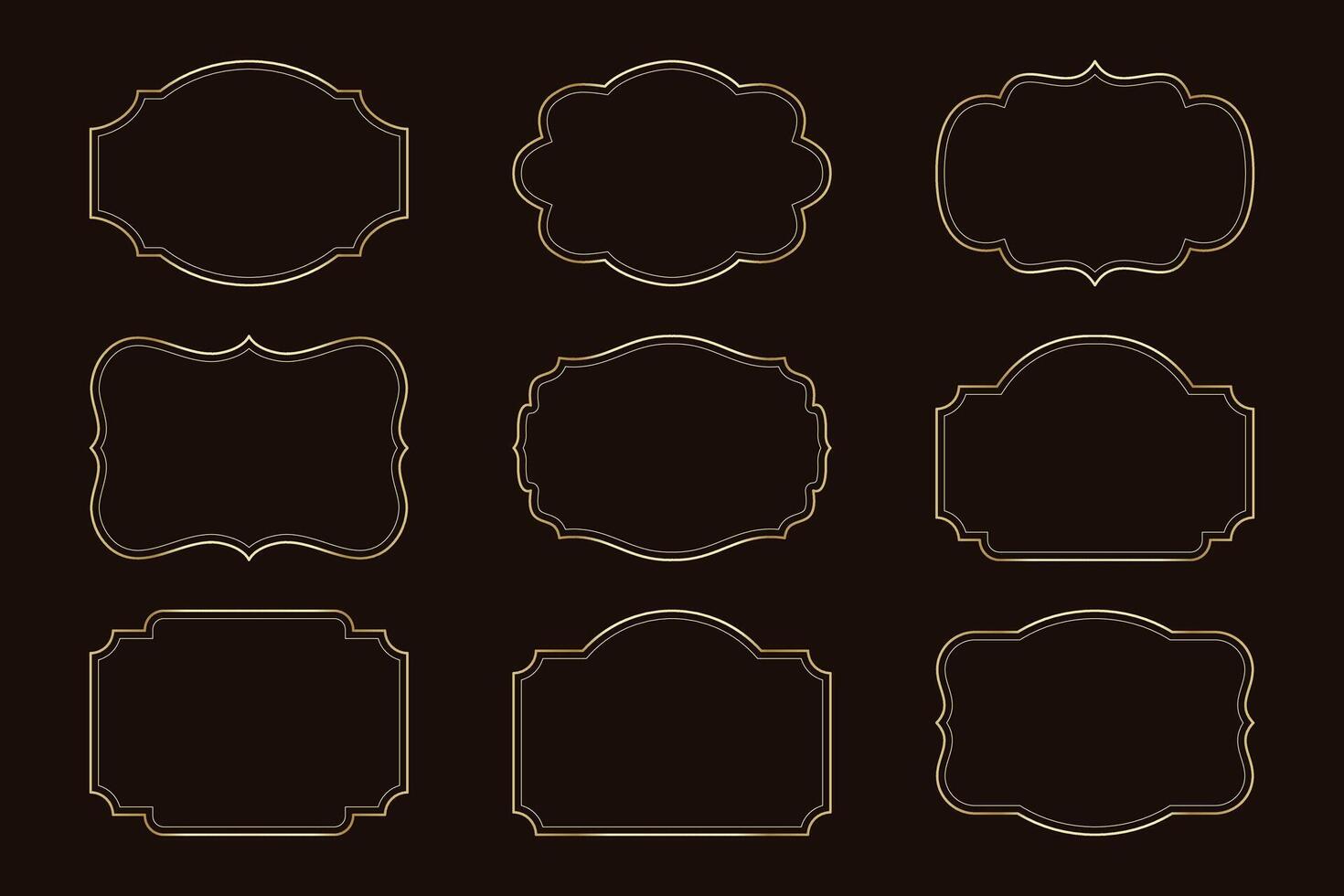 Collection of vintage curly shapes for labels vector