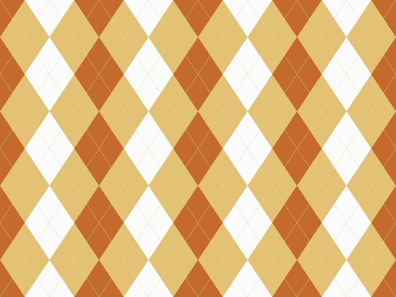 Elegant argyle pattern in warm autumnal hues. Perfect for fallthemed designs, backgrounds, or textile projects. Classic diamond shapes create a sophisticated and timeless aesthetic. vector