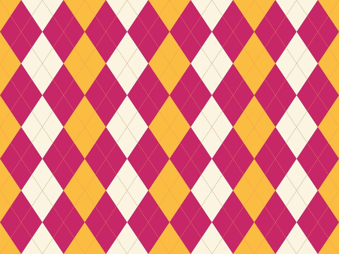 Vibrant argyle pattern in bold pink, gold, and cream. Perfect for textiles, fashion, websites, or presentations. vector