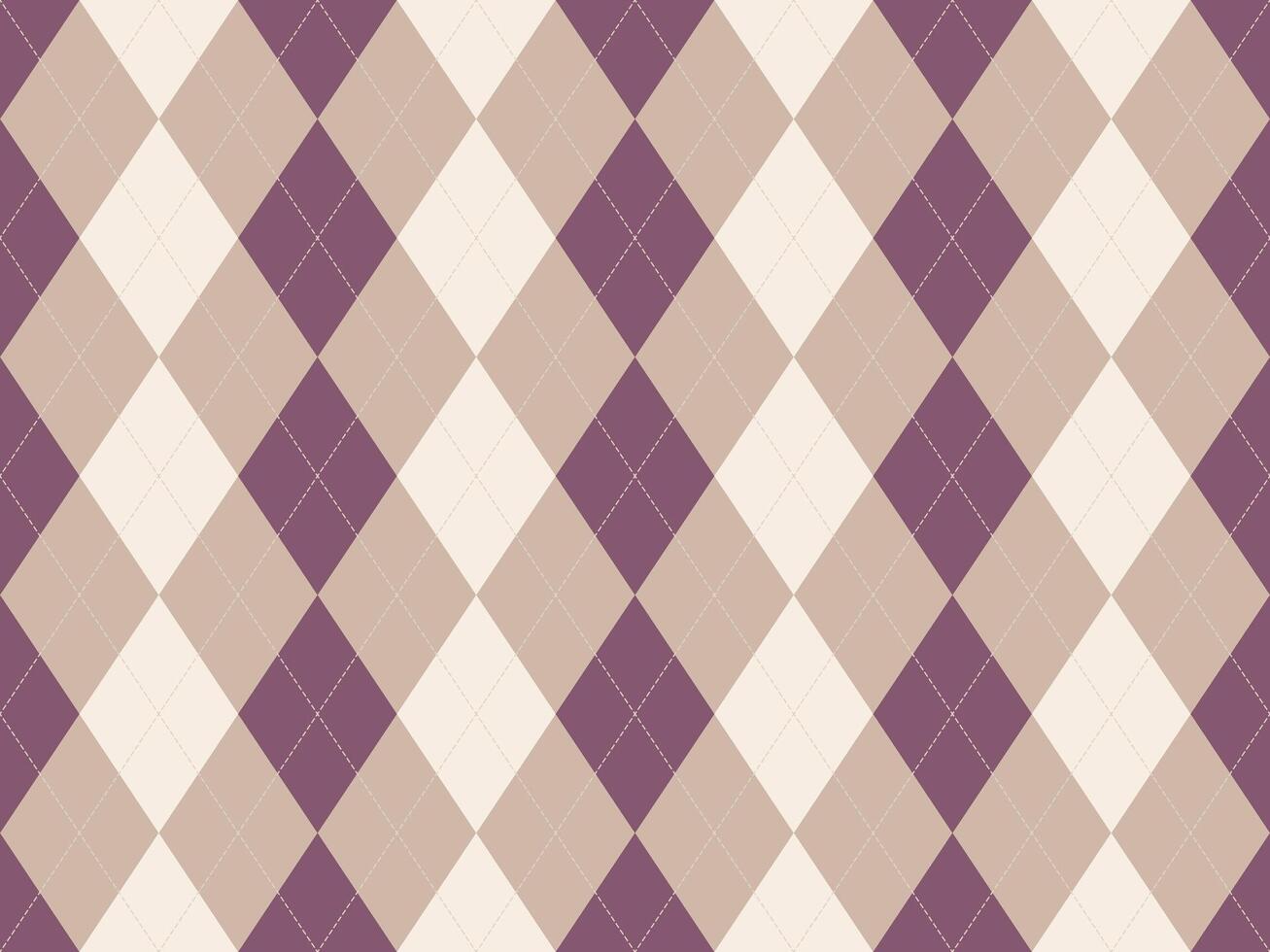 Elegant argyle pattern in muted mauve, beige, and cream. Subtle texture and classic design ideal for backgrounds, textiles, or website design. Evokes sophistication and timeless style. vector