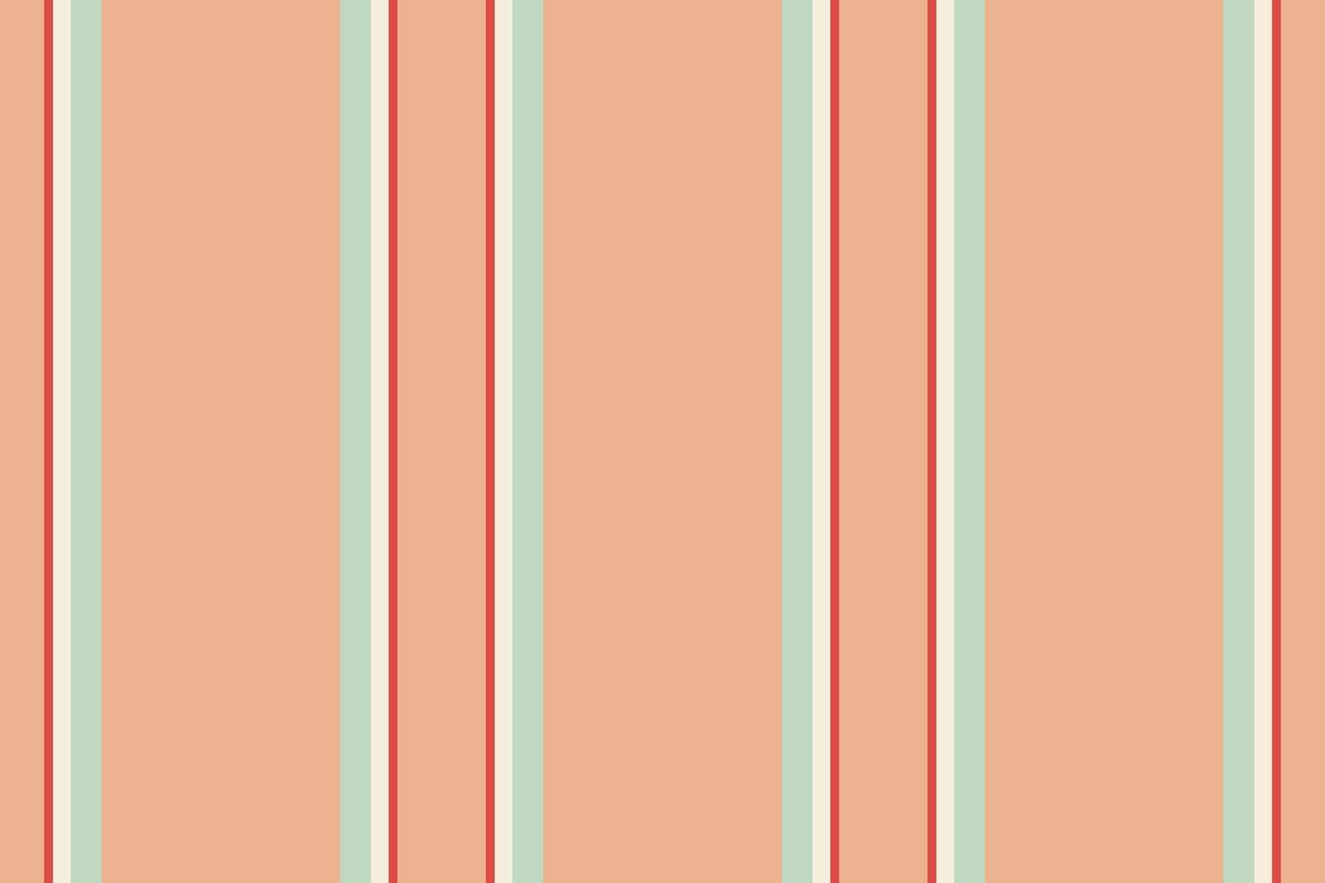 Elegant peach background with thin vertical stripes in red and pale green. Perfect for website banners, social media posts, or textile design. vector