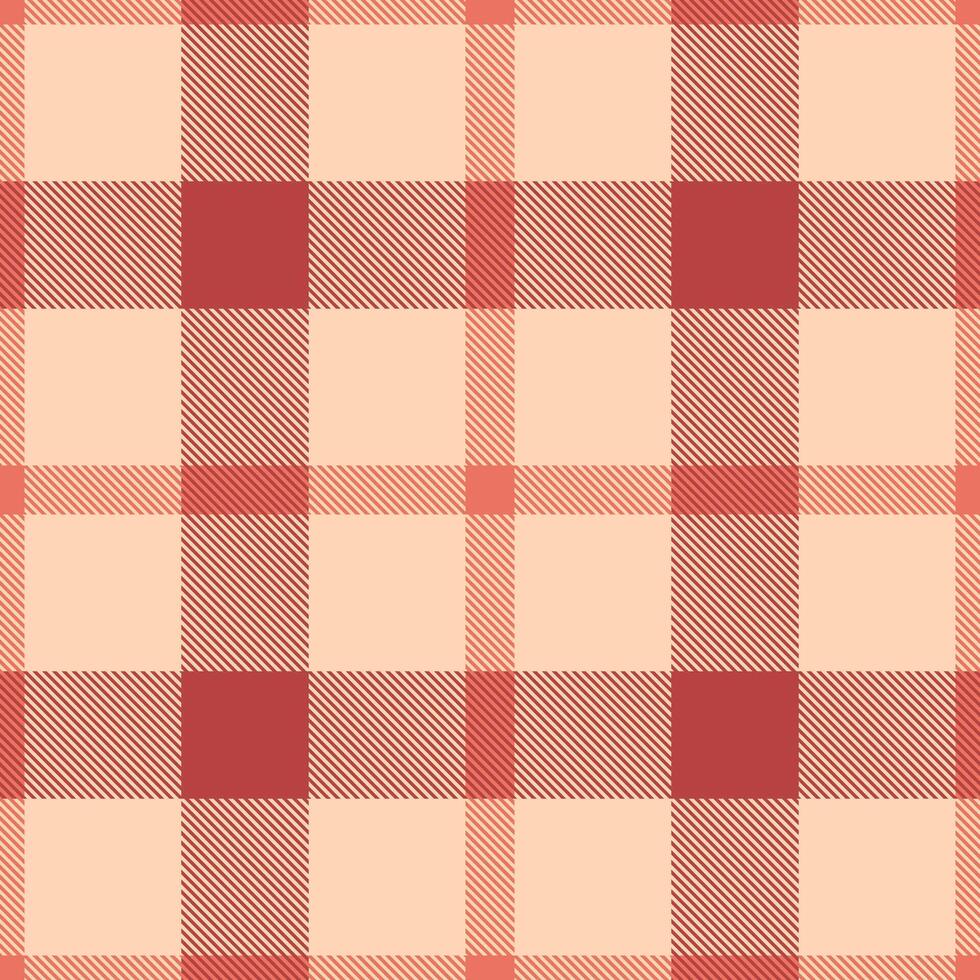 Elegant coral and cream plaid pattern. Perfect for textile designs, website backgrounds, or fallthemed projects. vector