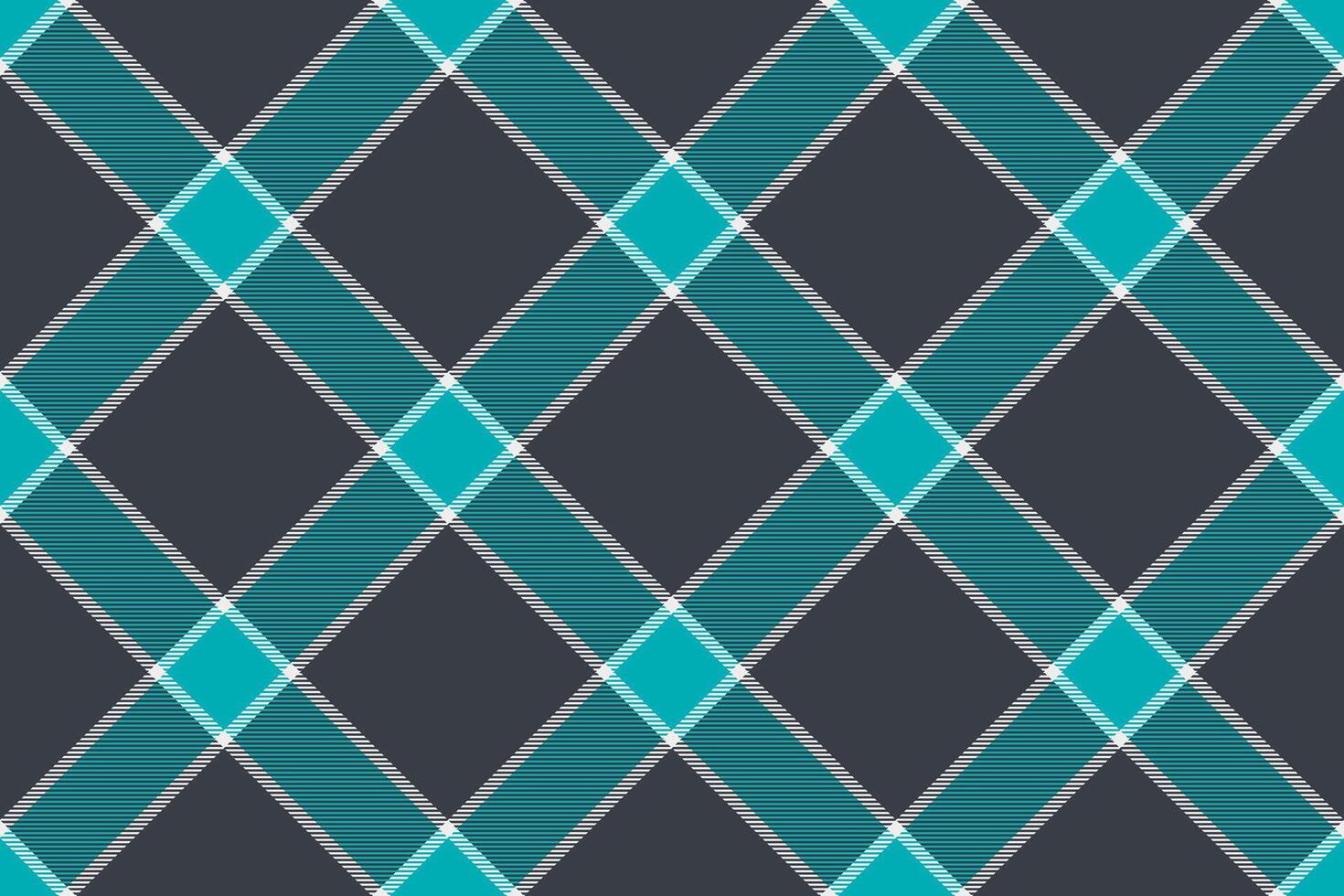 Workshop tartan check, black texture fabric background. Artistic textile pattern seamless plaid in dark and cyan colors. vector