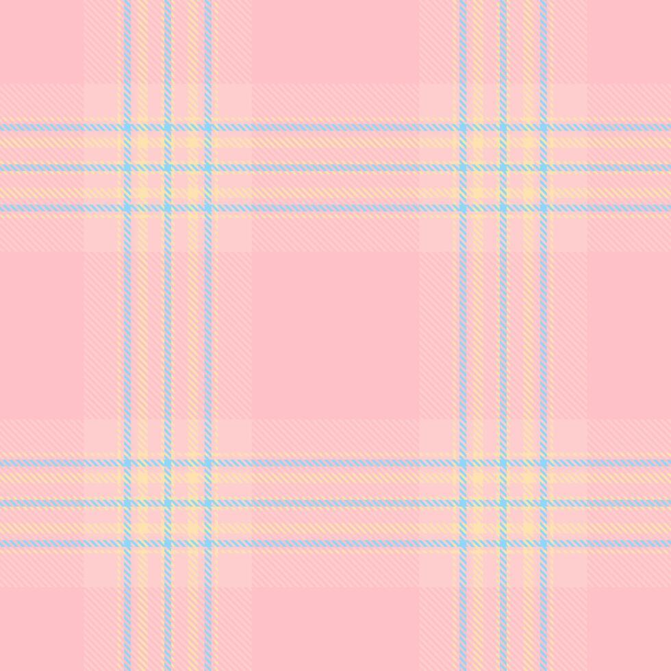 Lovely fabric background, scrapbook texture pattern tartan. Thread textile seamless check plaid in light and pink colors. vector