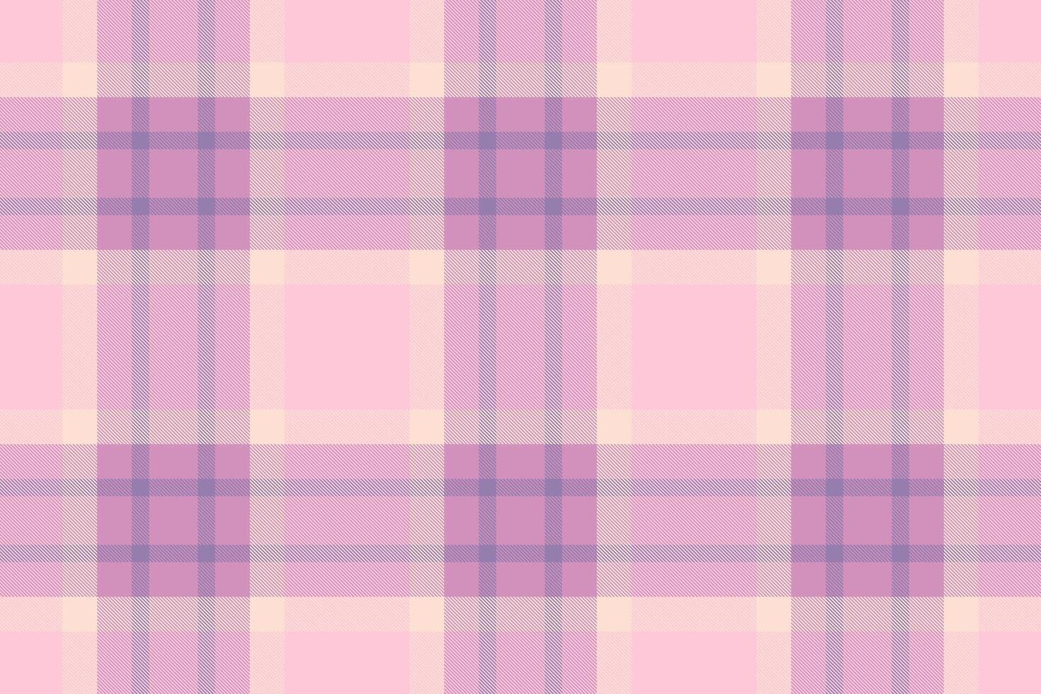 Tape texture plaid pattern, romantic seamless tartan. Ragged fabric textile background check in light and pink colors. vector
