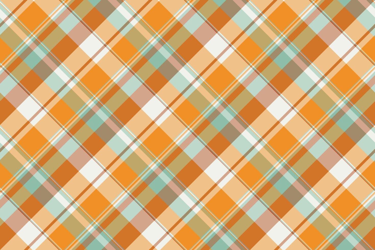 Outside seamless background texture, frame pattern textile check. Woven tartan plaid fabric in orange and amber colors. vector
