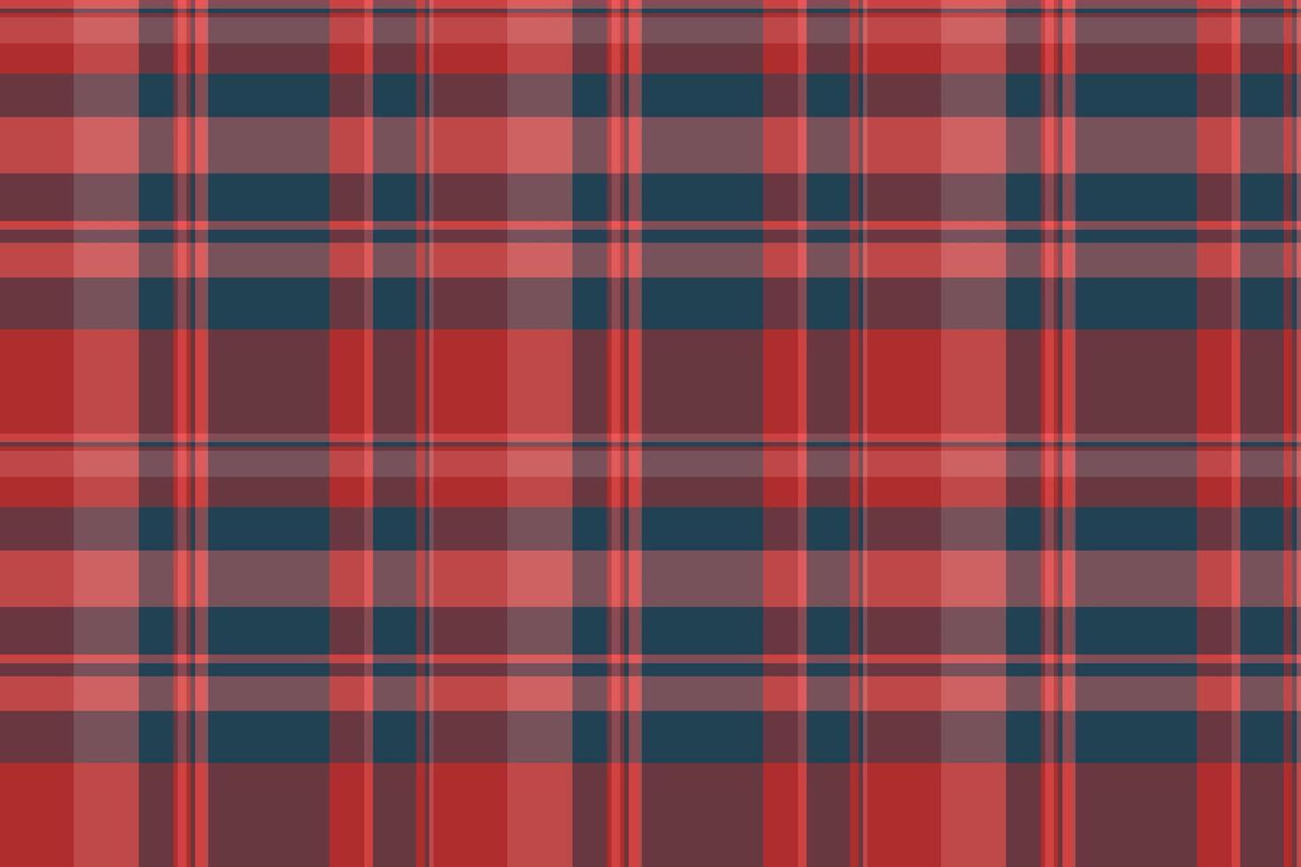 Fiber plaid background seamless, new year tartan texture . Aged check fabric textile pattern in red and cyan colors. vector