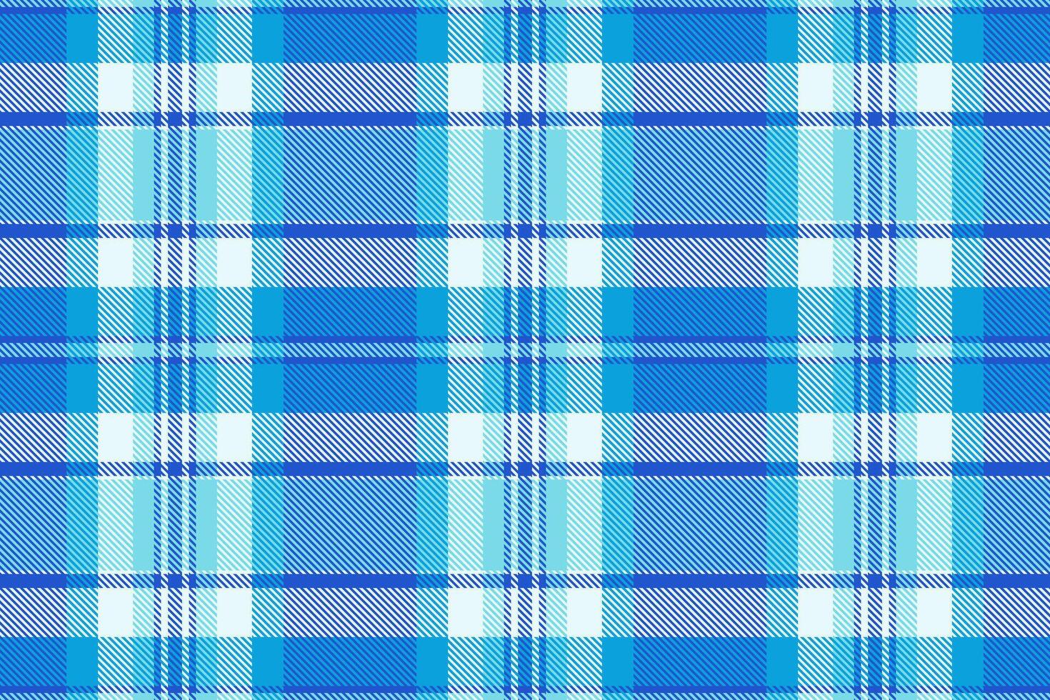 Customer tartan textile plaid, royalty seamless fabric . Trim background check texture pattern in cyan and blue colors. vector