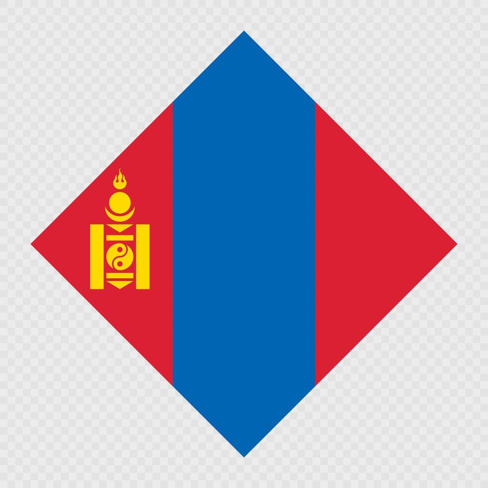 Mongolia rhombus flag. illustration. vector