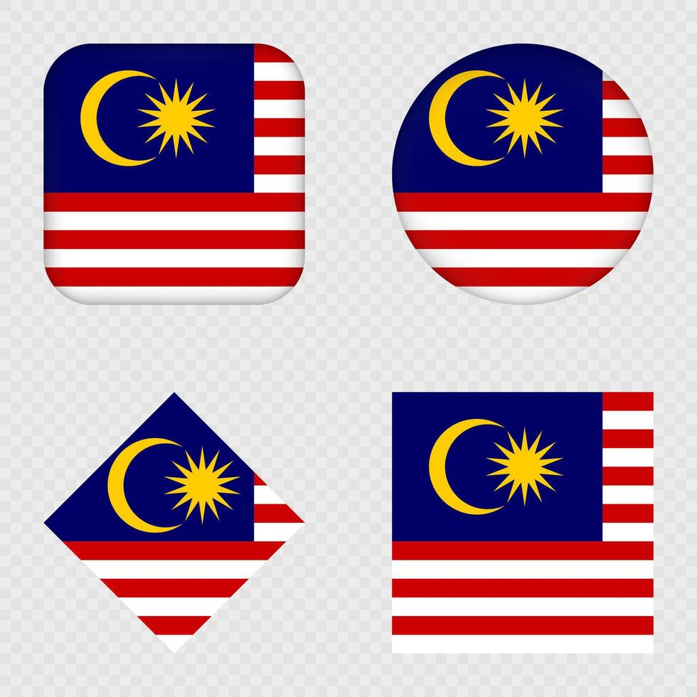 Malaysia Flag Icons Pack. vector