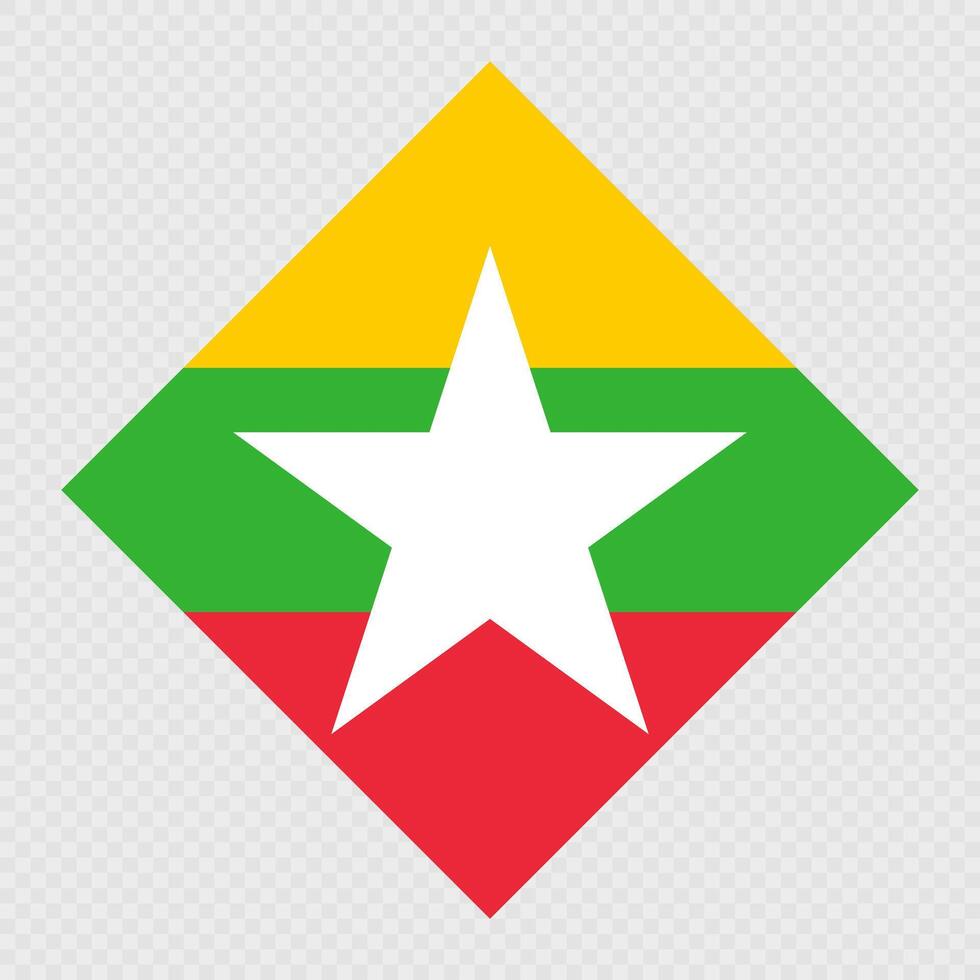 Myanmar rhombus flag. illustration. vector