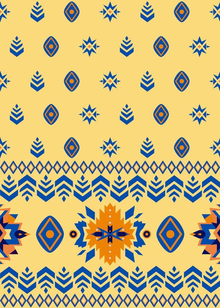 Native tribal fabric with geometric ethnic patterns, perfect for tile and carpet designs vector