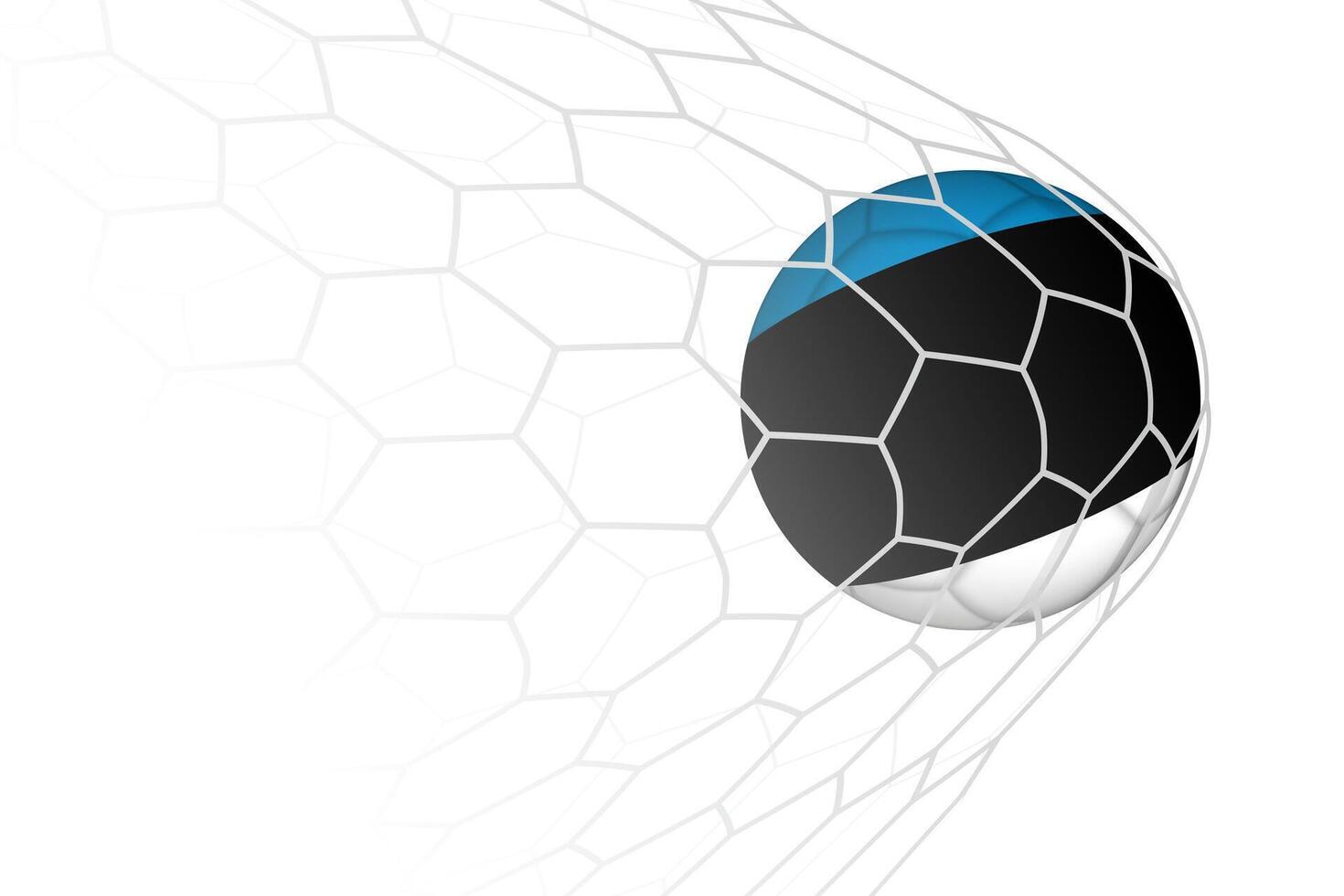 Estonia flag soccer ball in net. vector